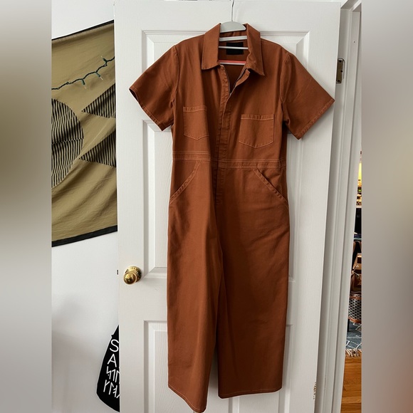 No. 6 Rust Brown Short-Sleeve Utility Jumpsuit - Picture 3 of 6